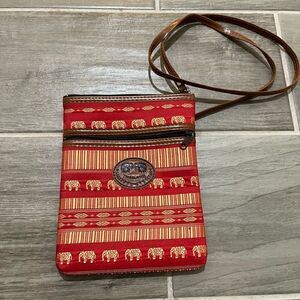 Thailand embroidered elephant crossbody purse